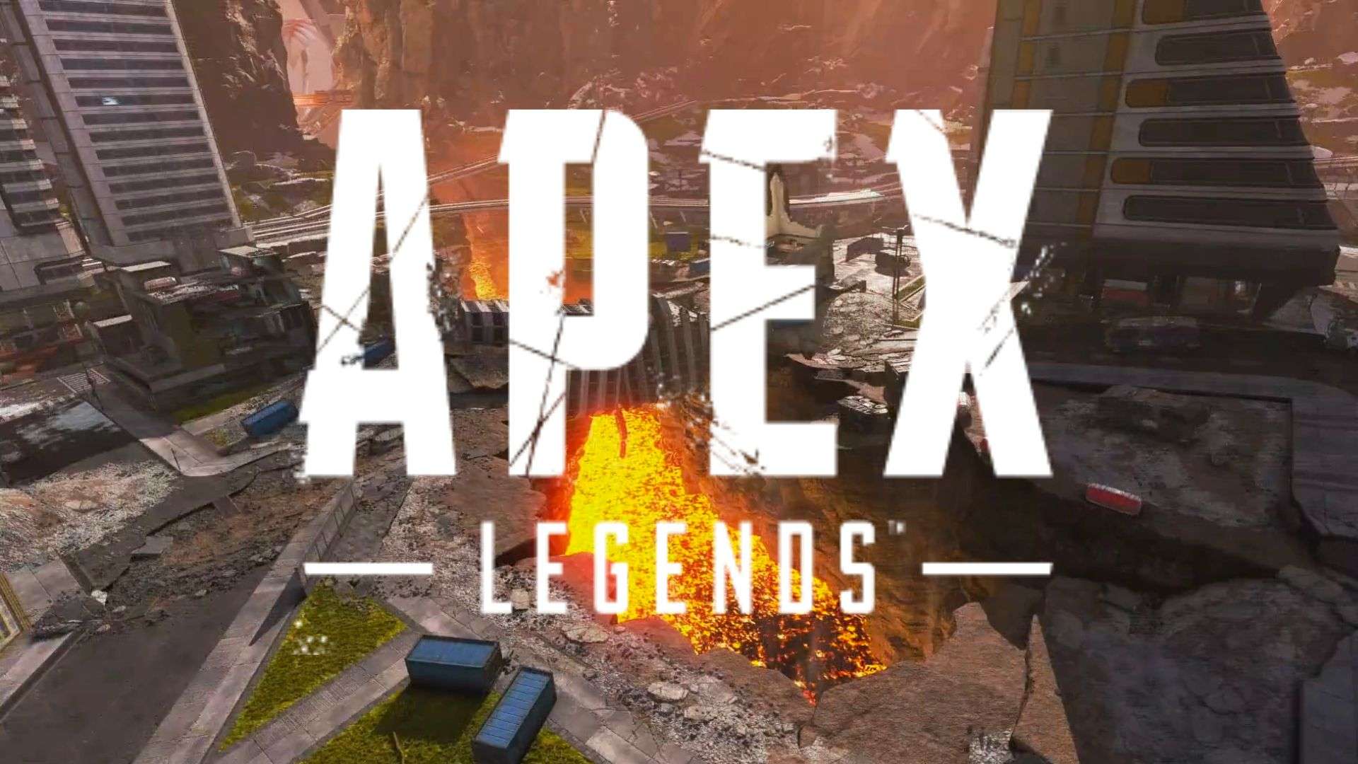 Fragment in Apex Legends with game logo on top of lava