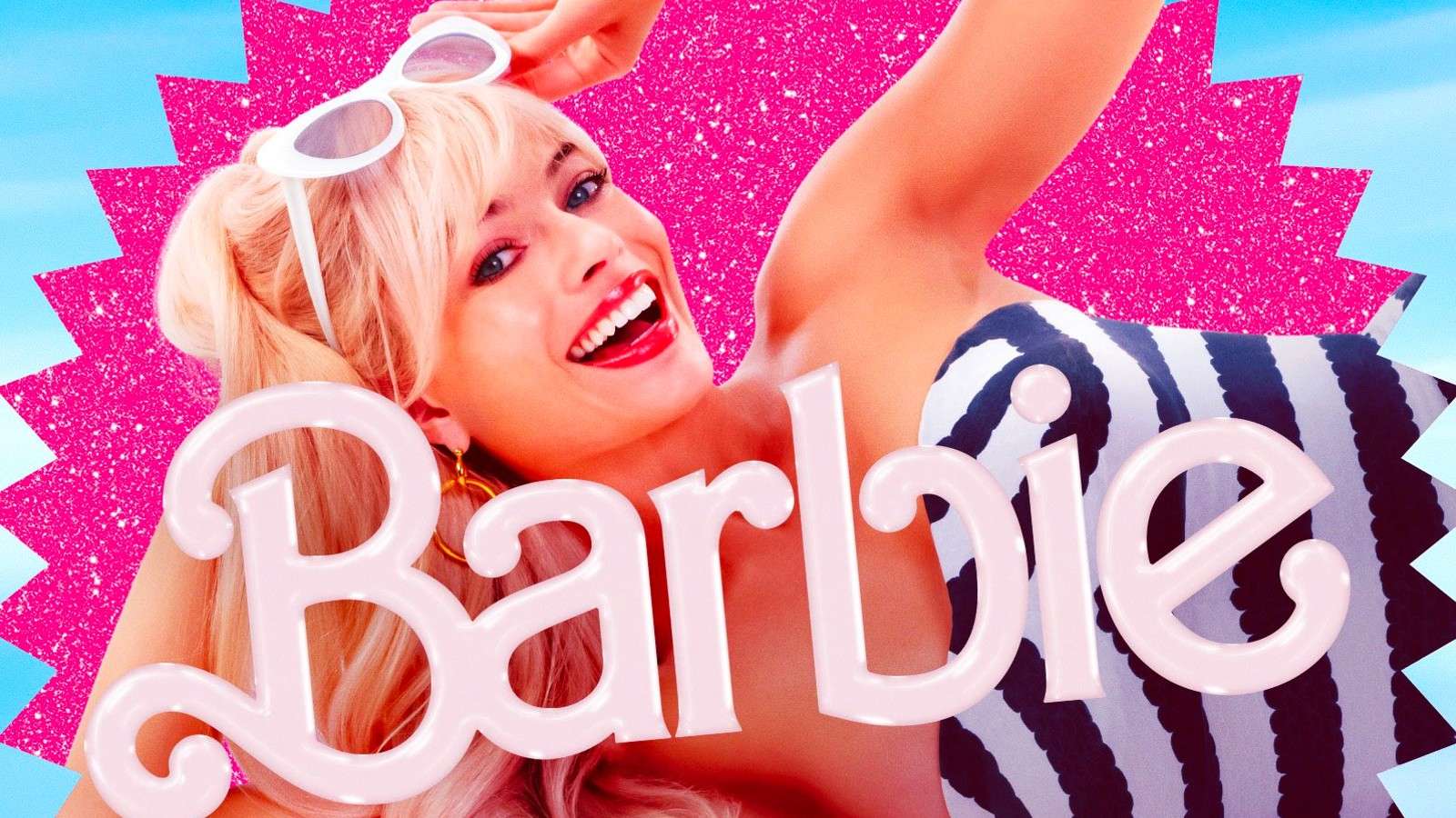 Margot Robbie in a poster for the Barbie movie
