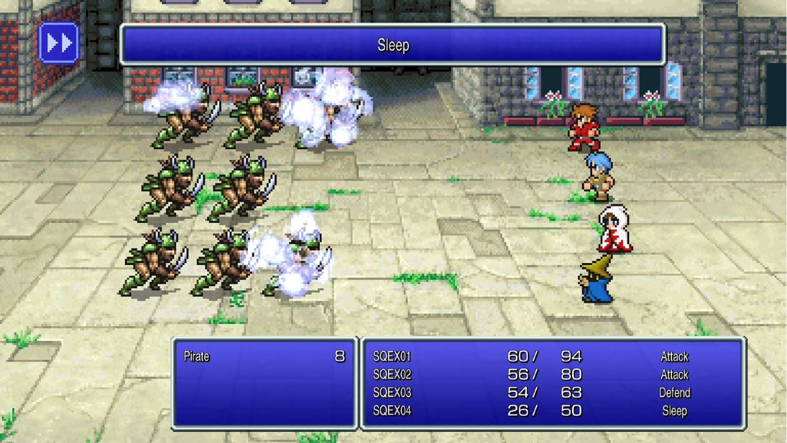 Final Fantasy characters in battle