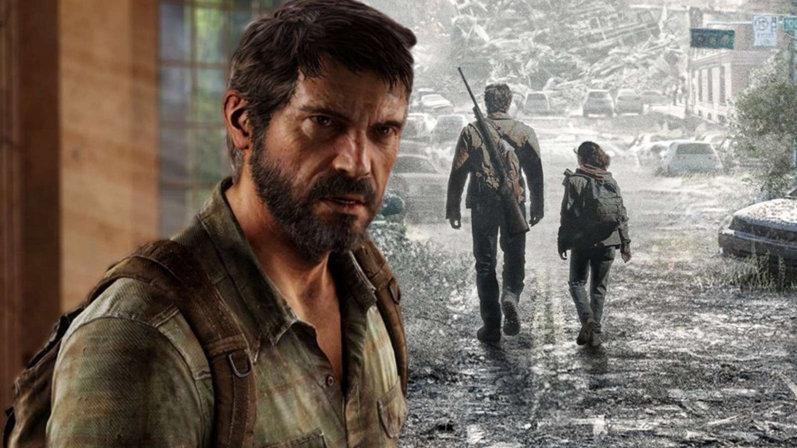 Joel in The Last of Us and a still from The Last of Us HBO show