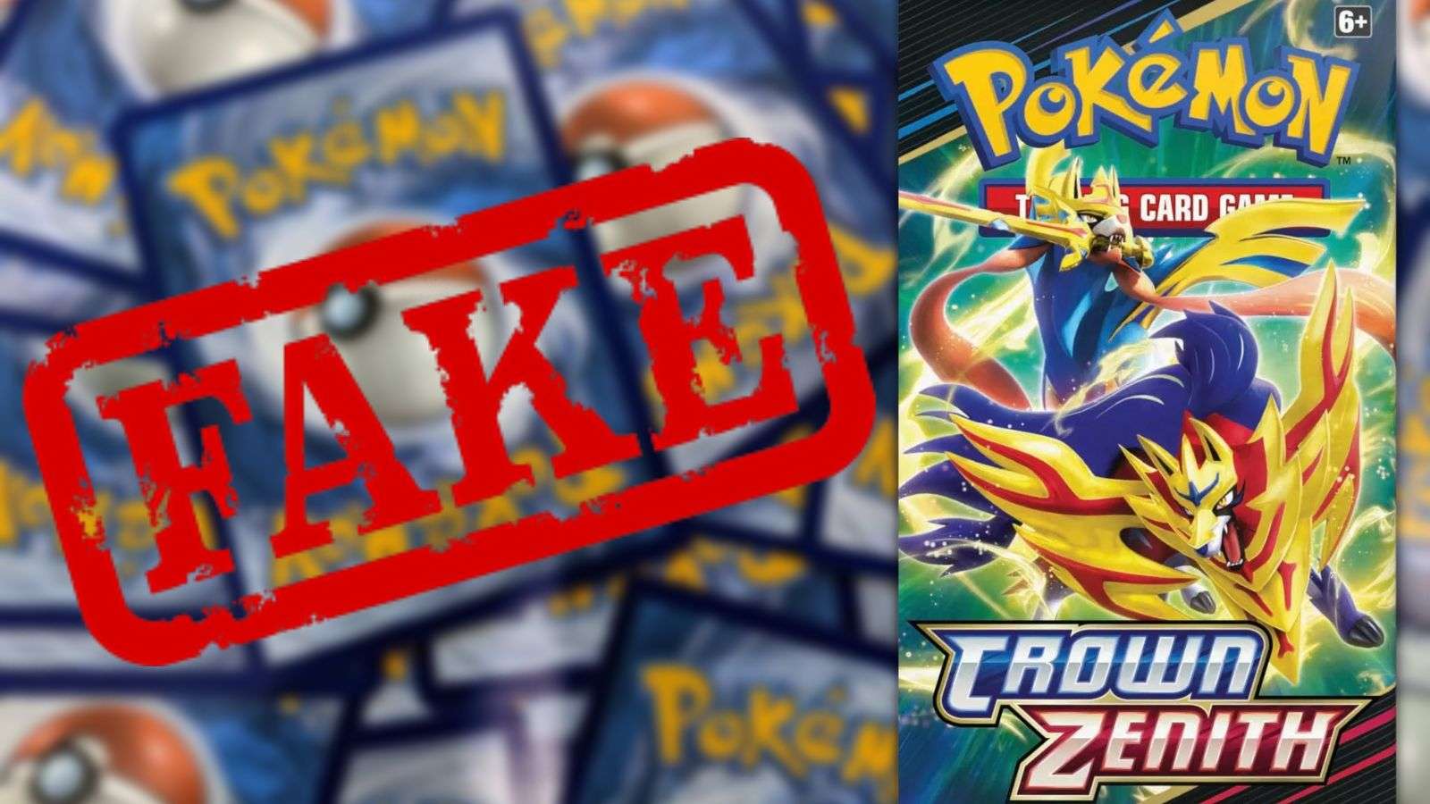 pokemon tcg crown zenith fake header