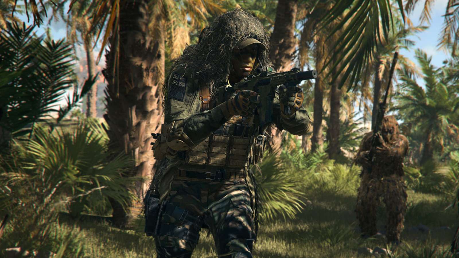 Gaz in Modern Warfare 2 moving through a wooded area.