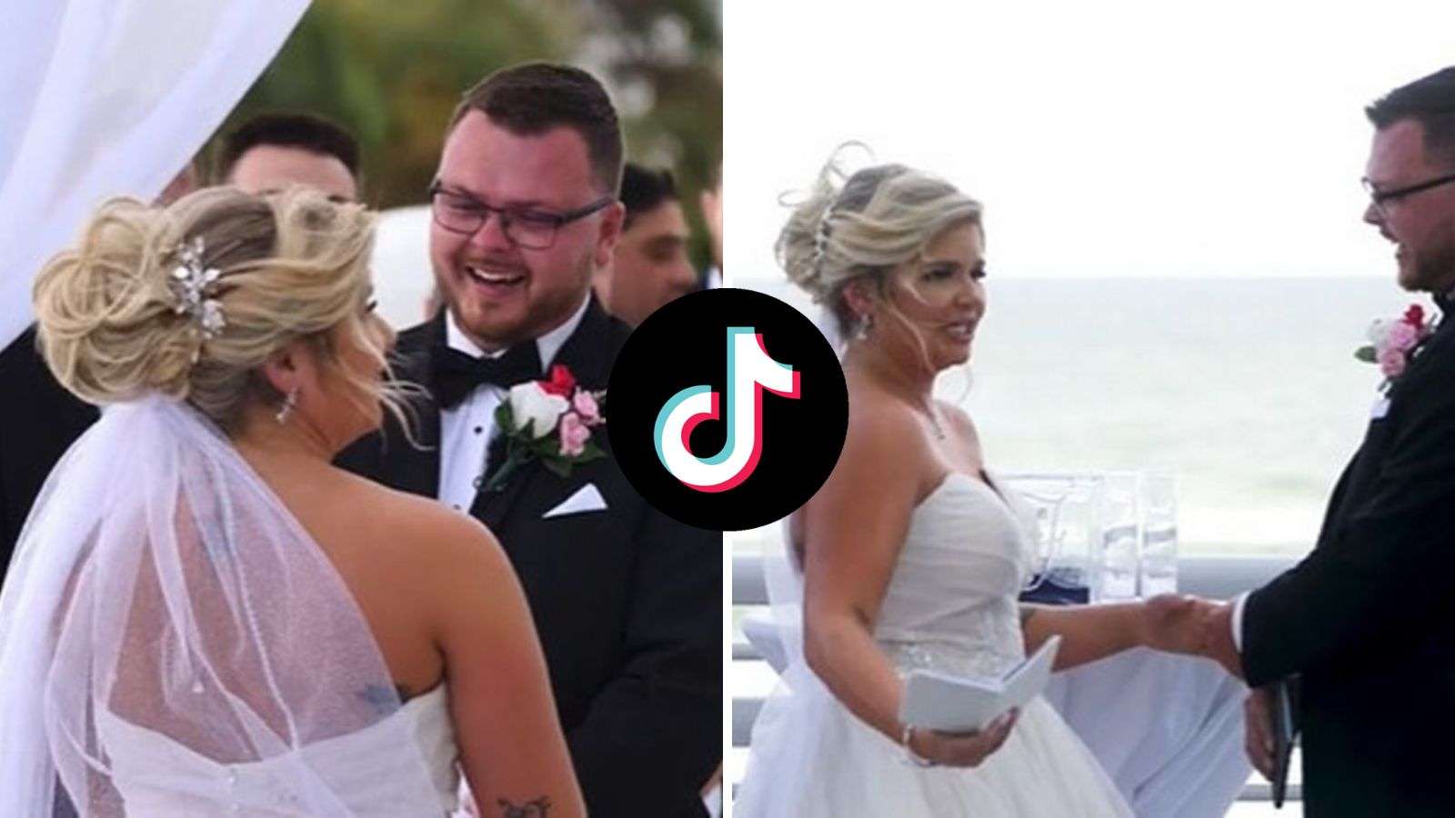 Groom in hysterics as bride gets pooped on by bird while delivering vows
