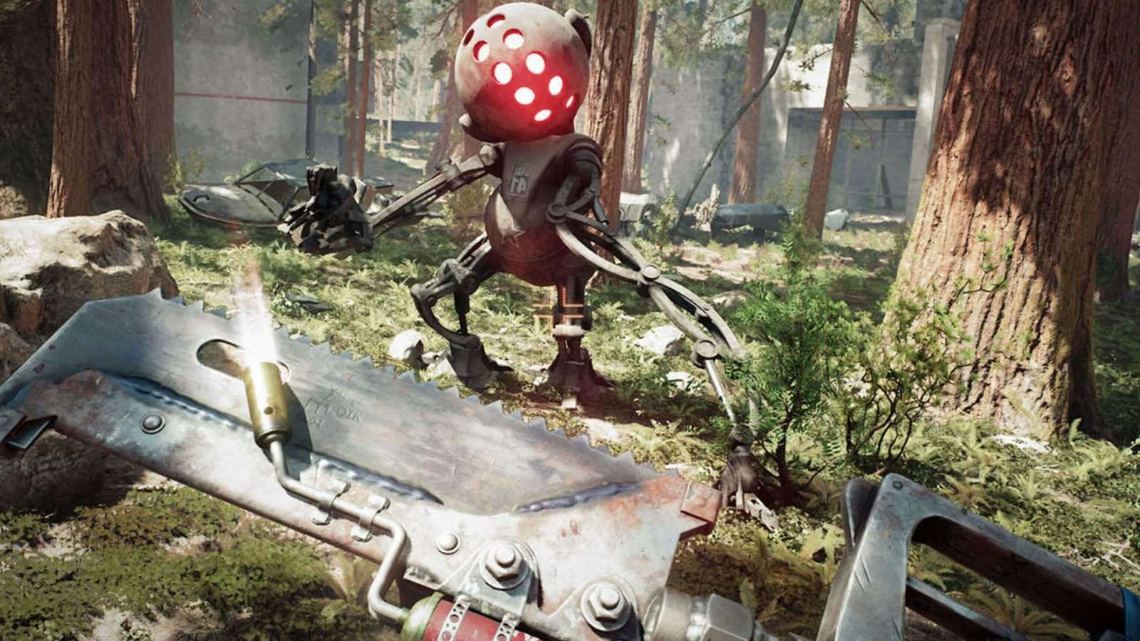 fight with atomic heart robot enemy