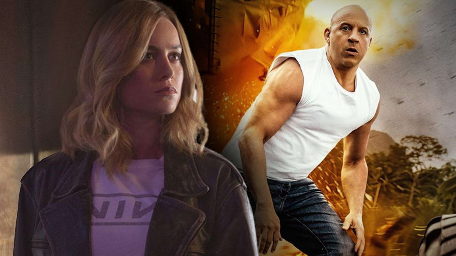 Brie Larson and Vin Diesel in a Fast and Furious poster