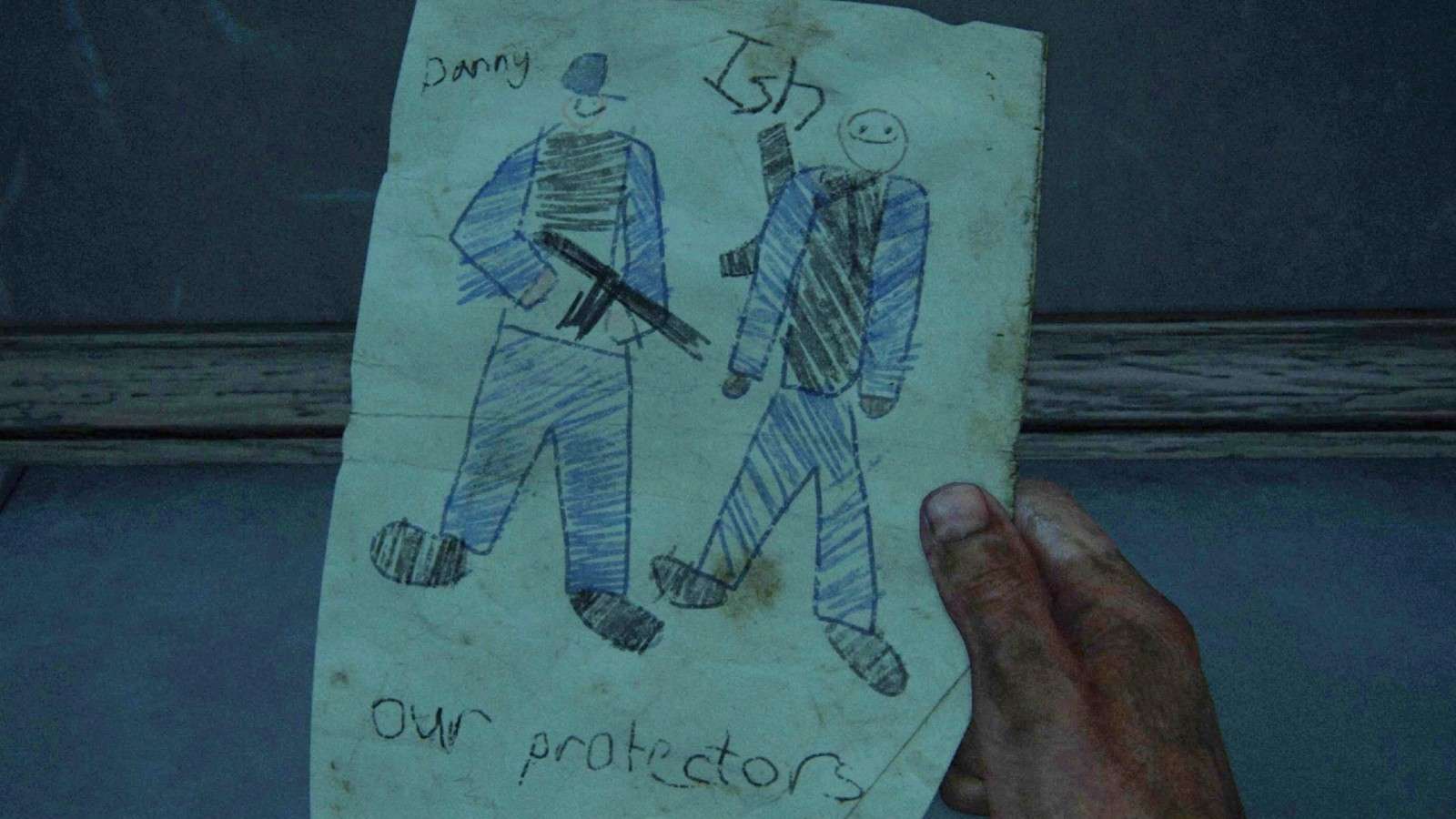The Danny and Ish drawing in The Last of Us game