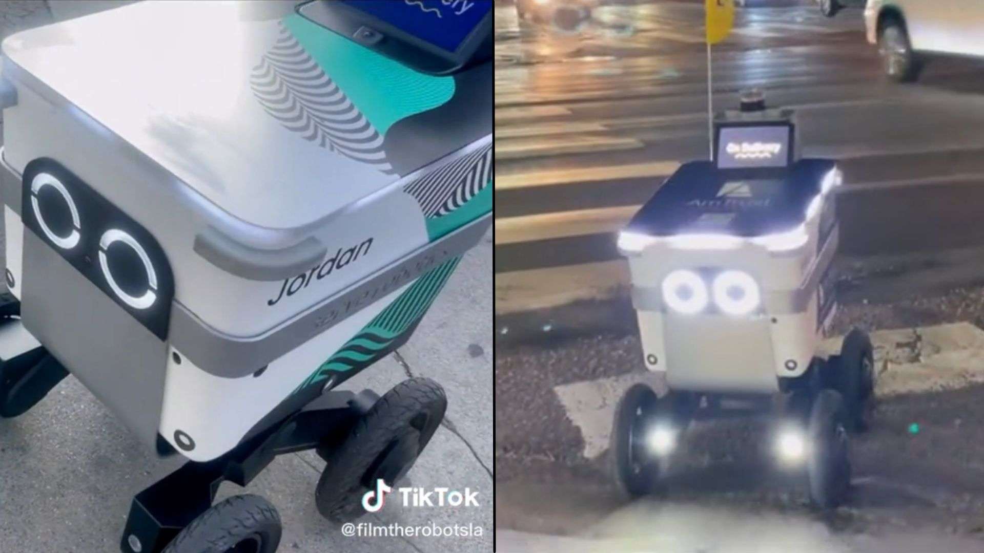 Uber Eats delivery robots up close and on the road