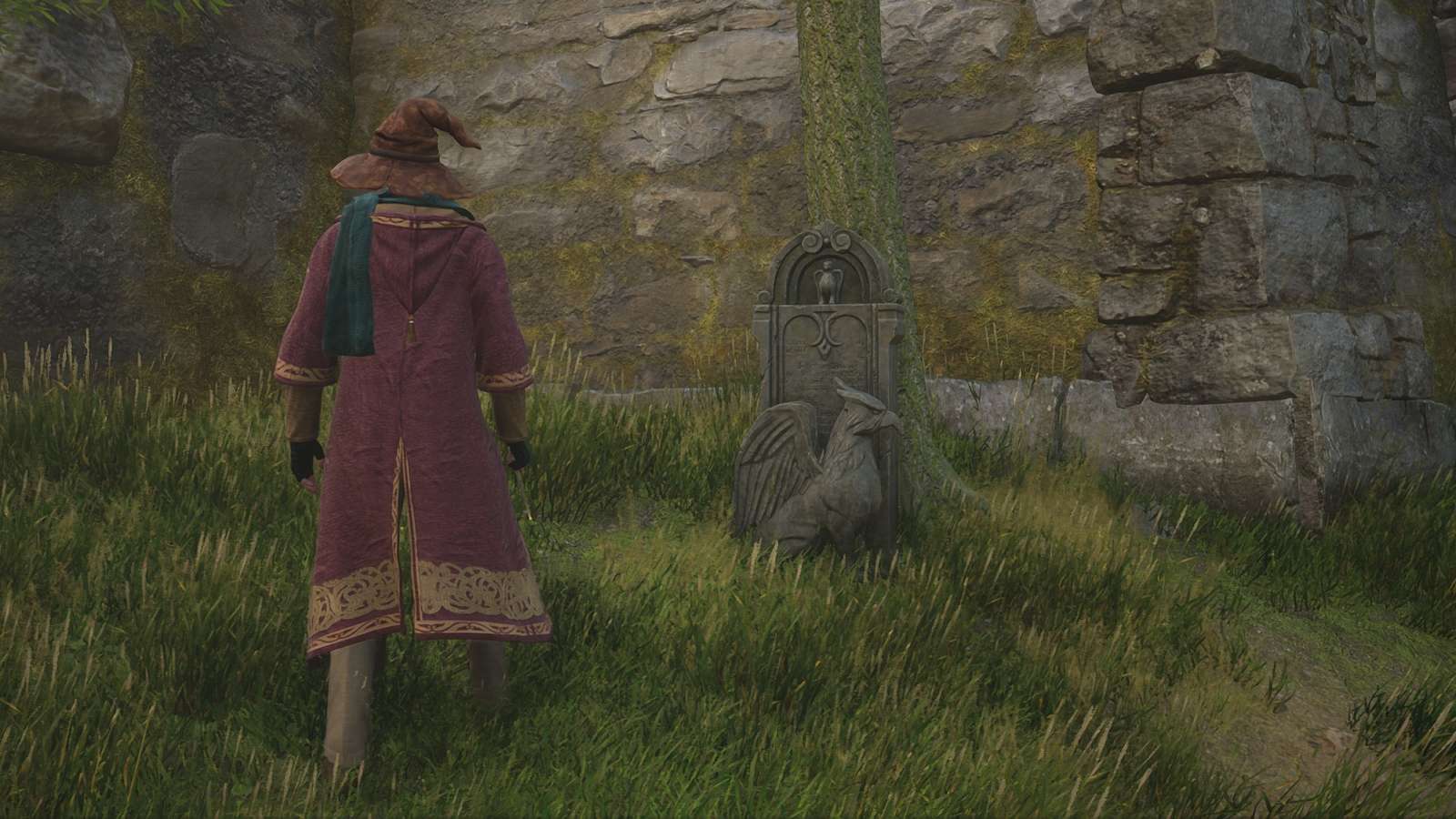 hagrid or robbie coltrane memorial gravestone in Hogwarts Legacy