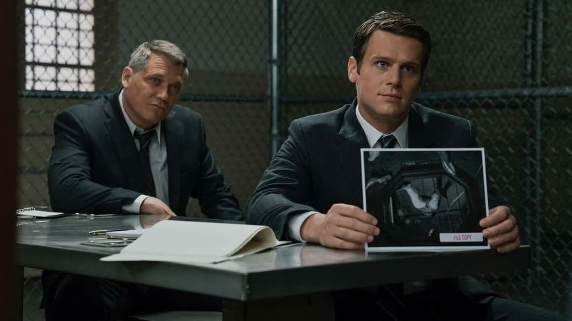 Jonathan Groff and Holt McCallany in Mindhunter.