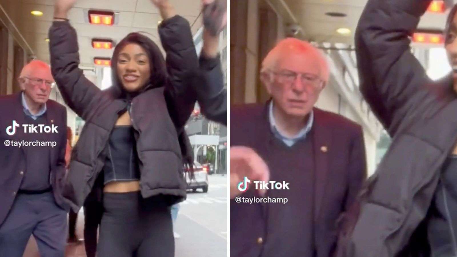 Bernie Sanders accidentally walks into TikTok dance video