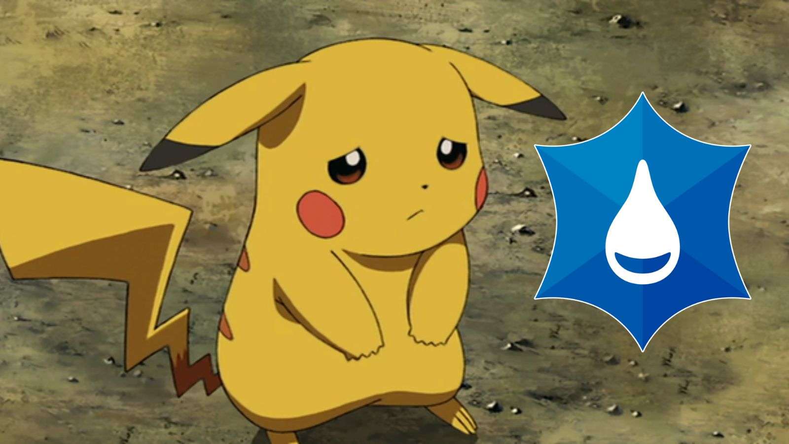 Pokemon sad pikachu water symbol header