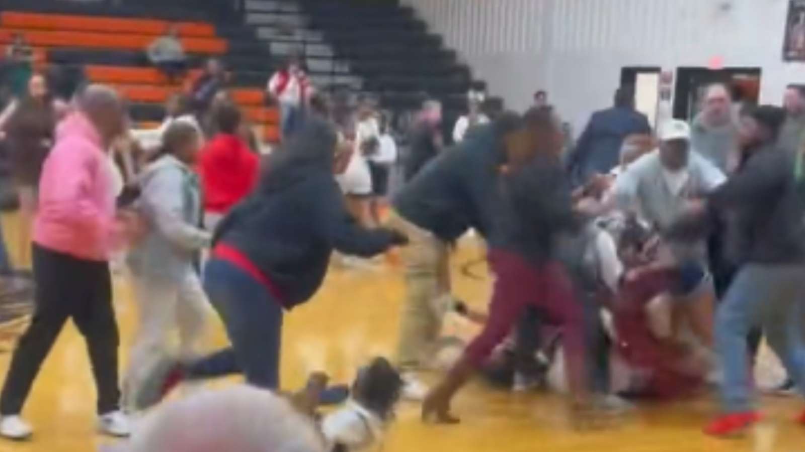 fight at hjgh school basketball game