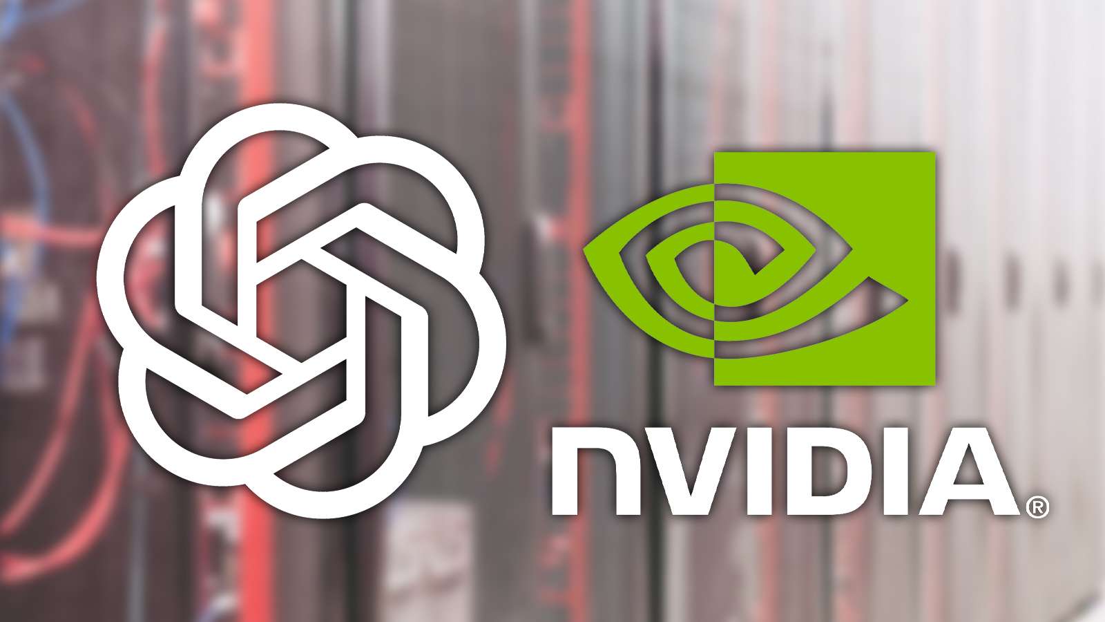 nvidia and chatgpt logos on a server rack