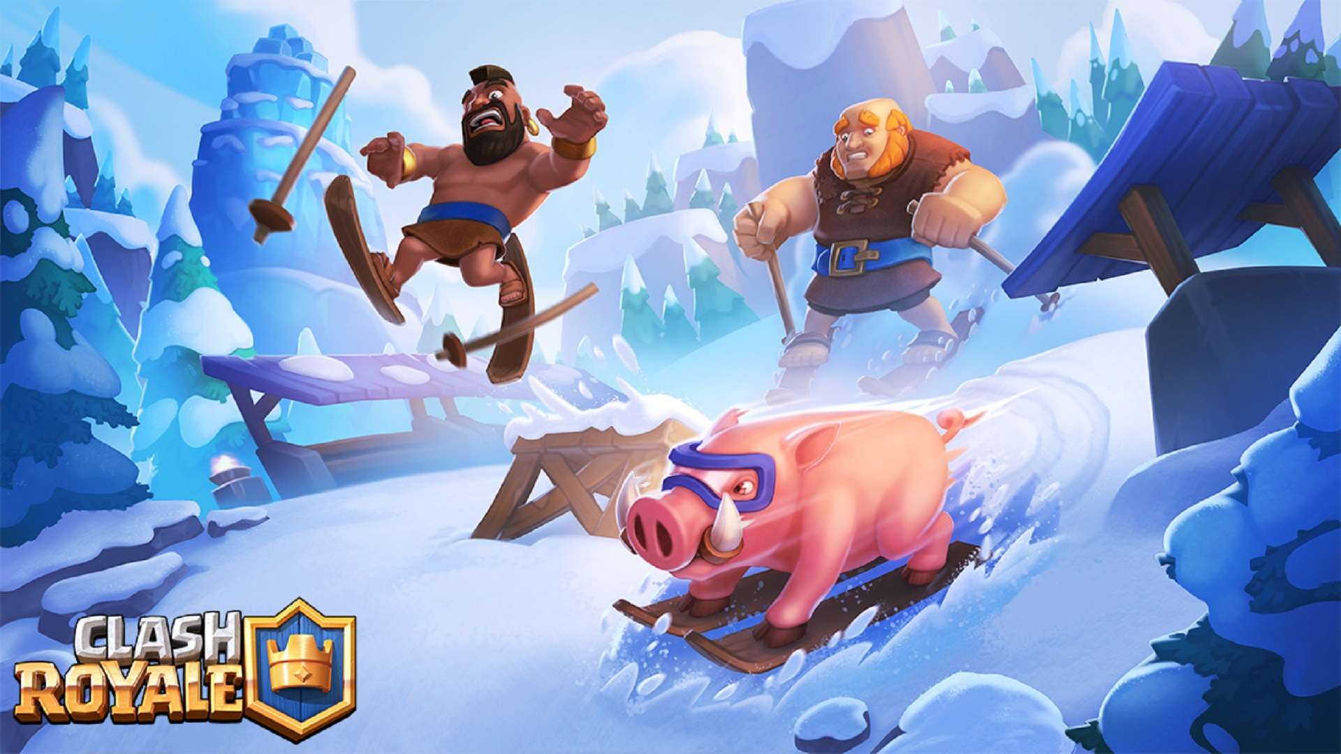 cover art for clash royale featuring the giant and the hog rider.