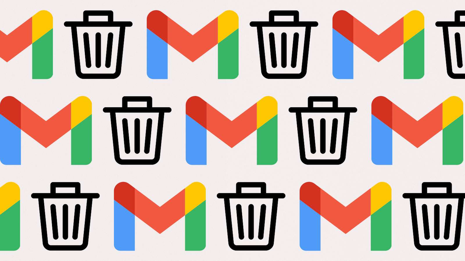gmail and bin logos in a pattern