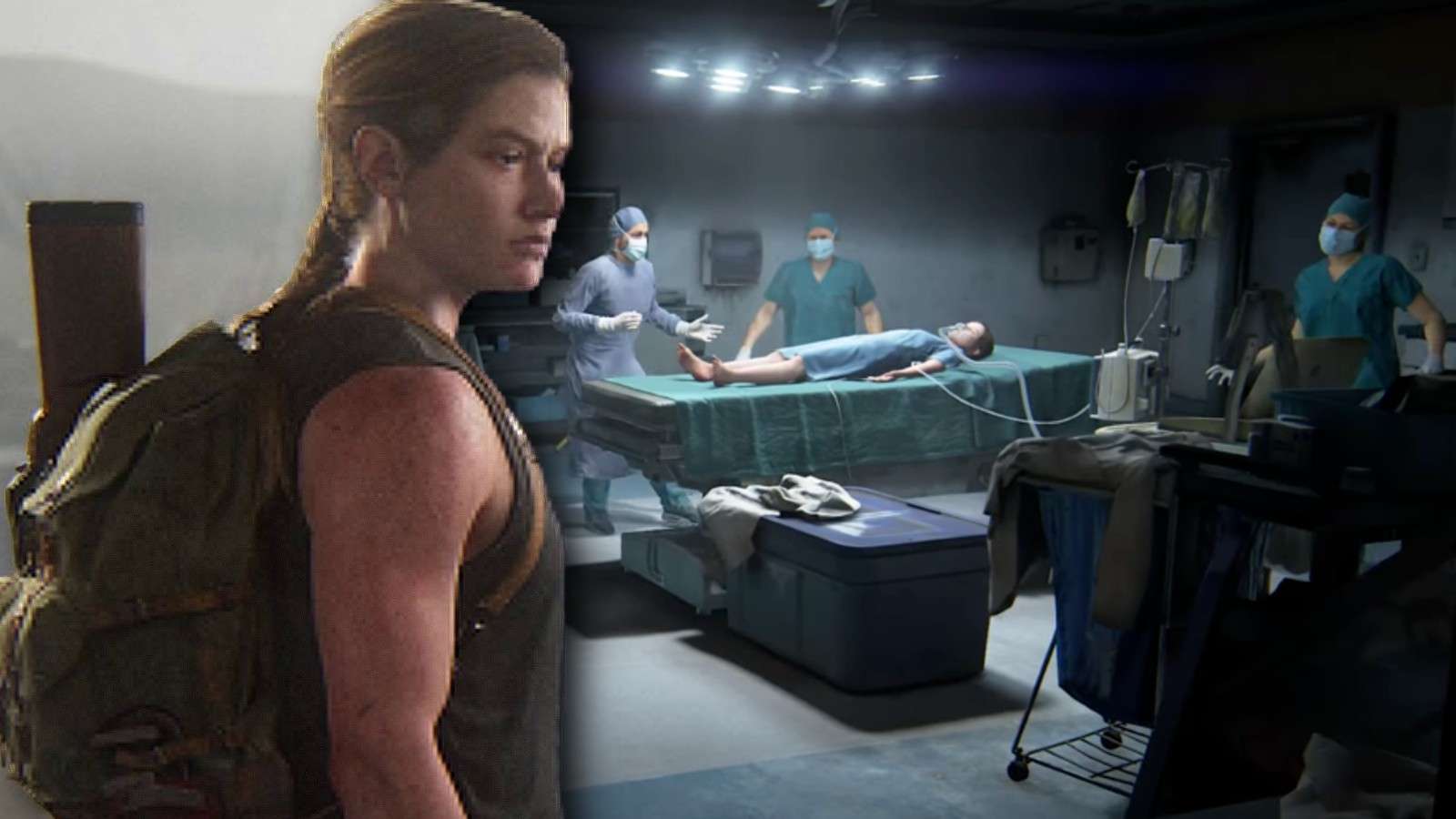 Abby in The Last of Us Part 2 and the hospital scene from the game