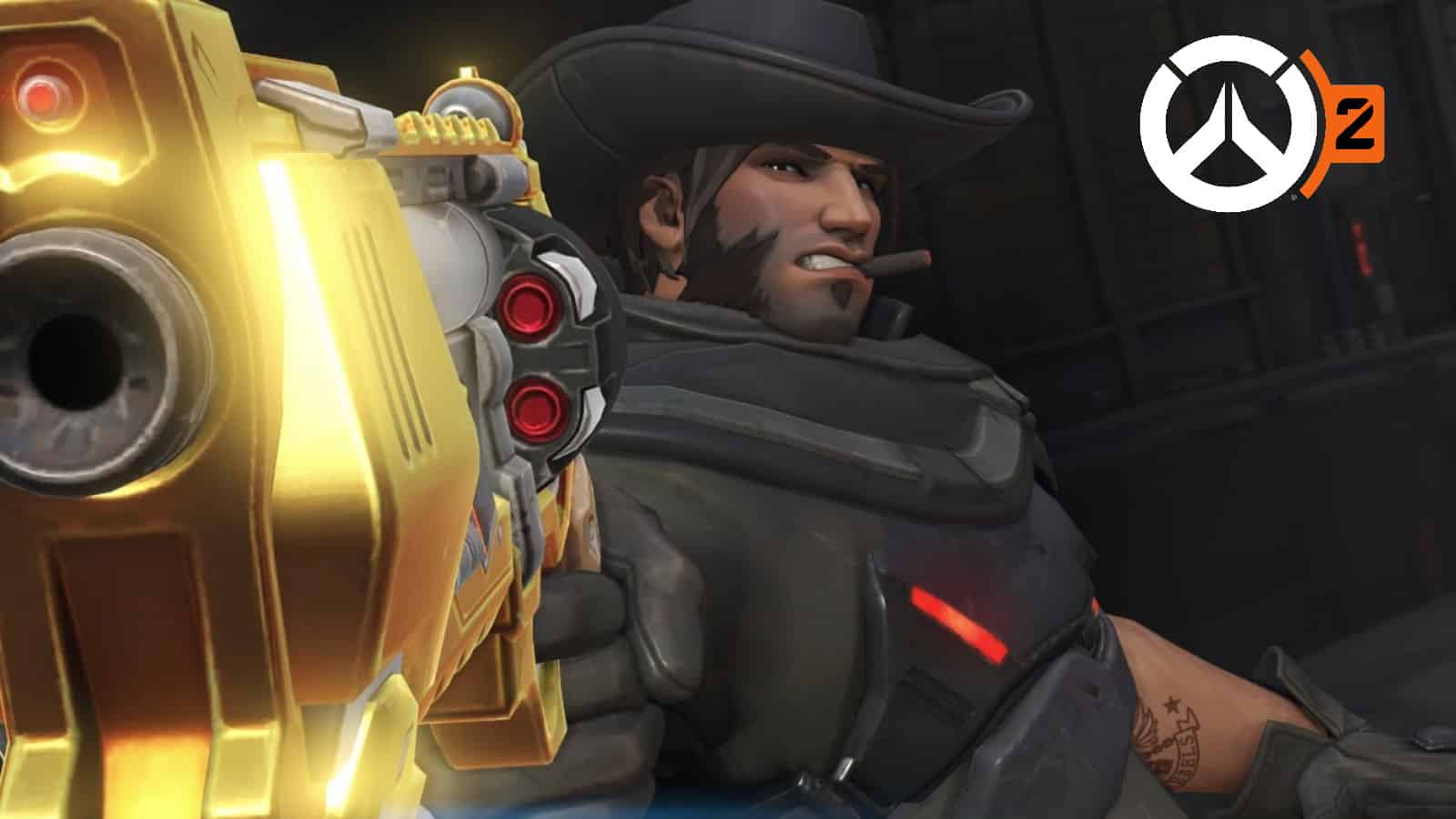 cassidy mccree with ow2 golden gun