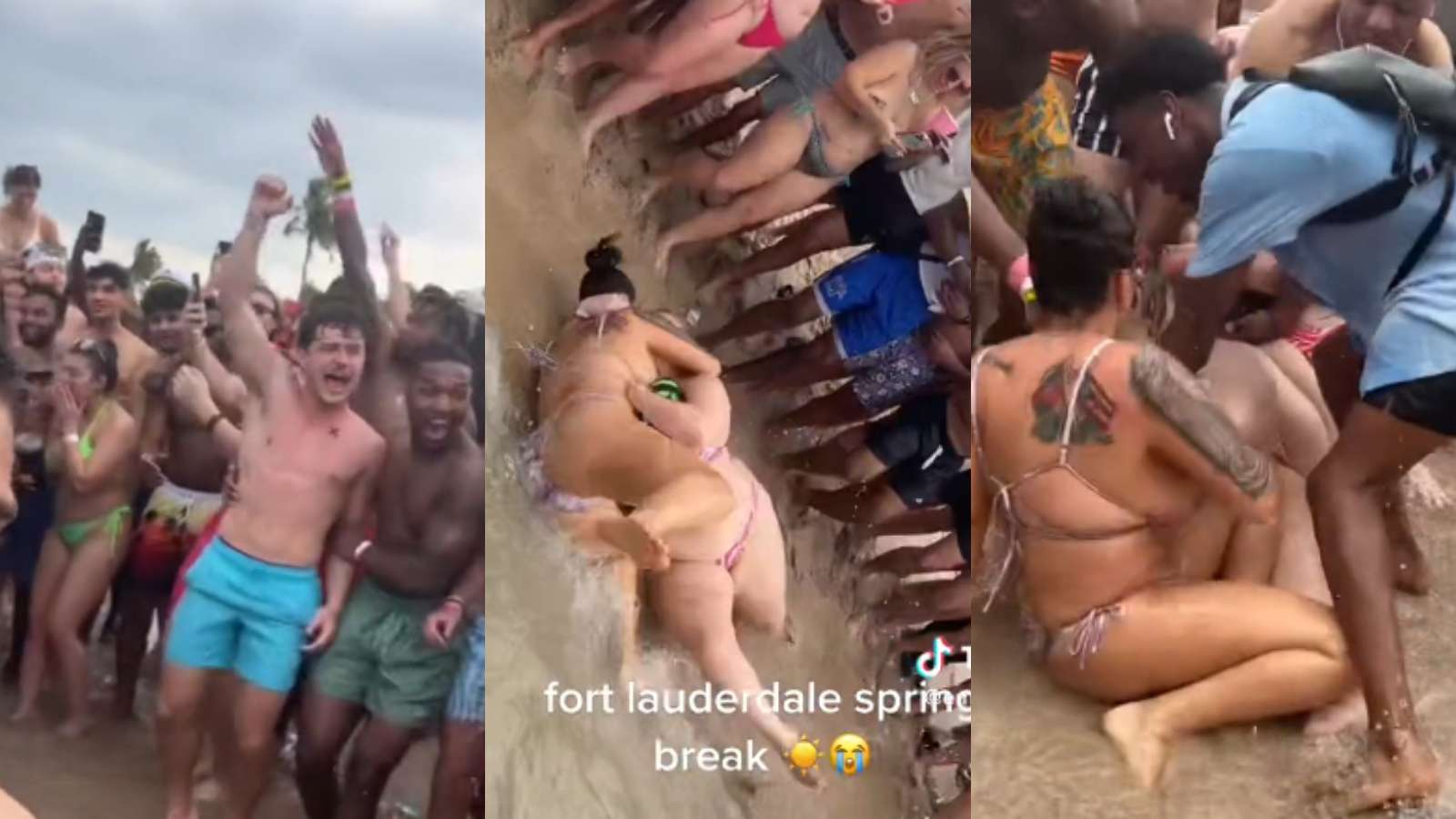 spring break beach brawl in florida