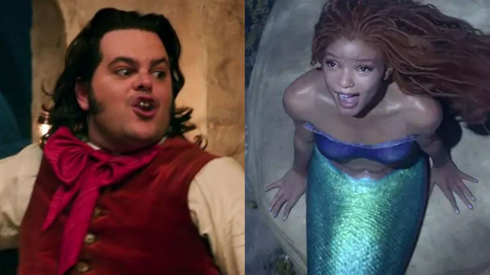 Josh Gad in Beauty and the Beast and a still from The Little Mermaid remake