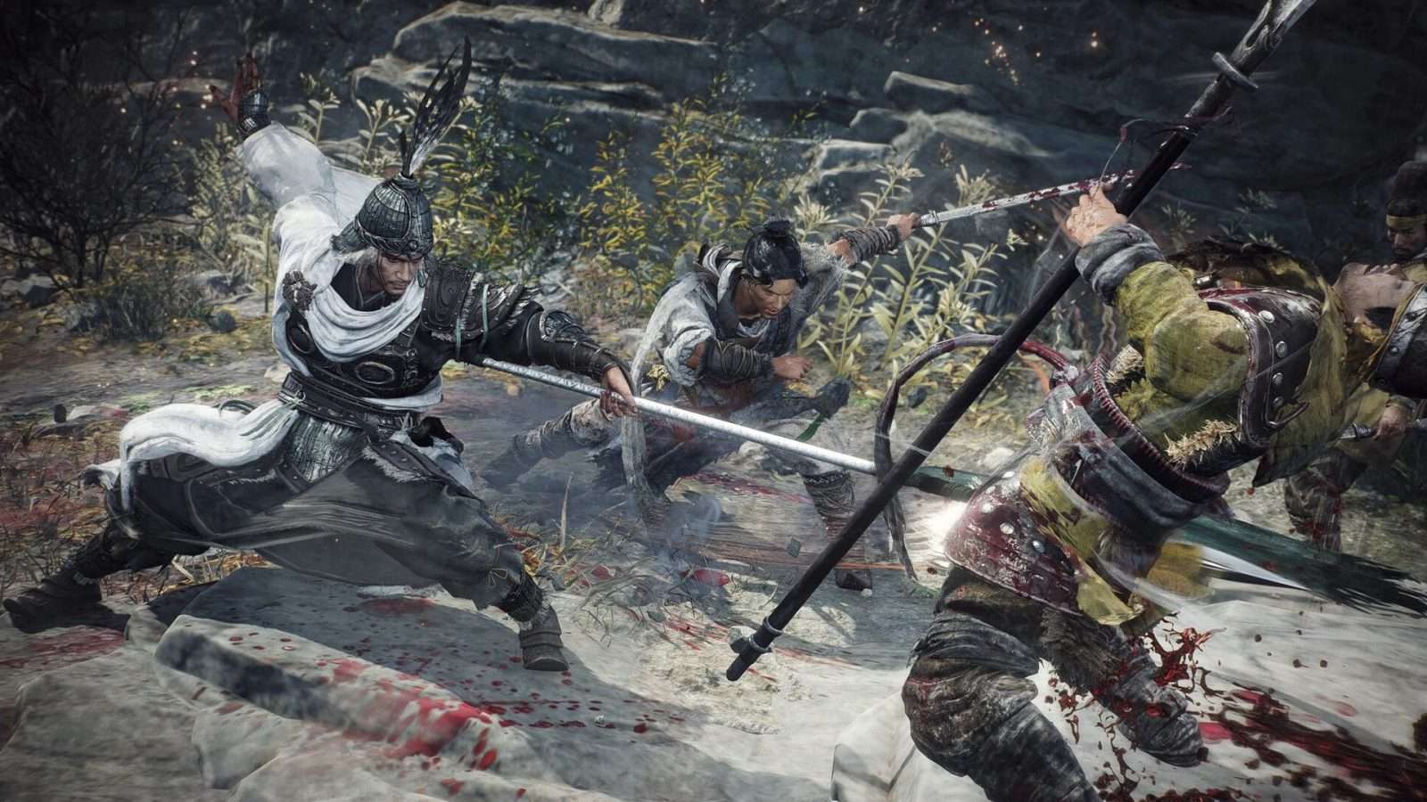 two players fighting enemy in wo long fallen dynasty