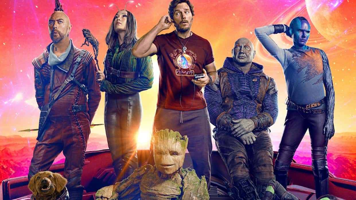The Guardians of the Galaxy team on the Vol. 3's poster.