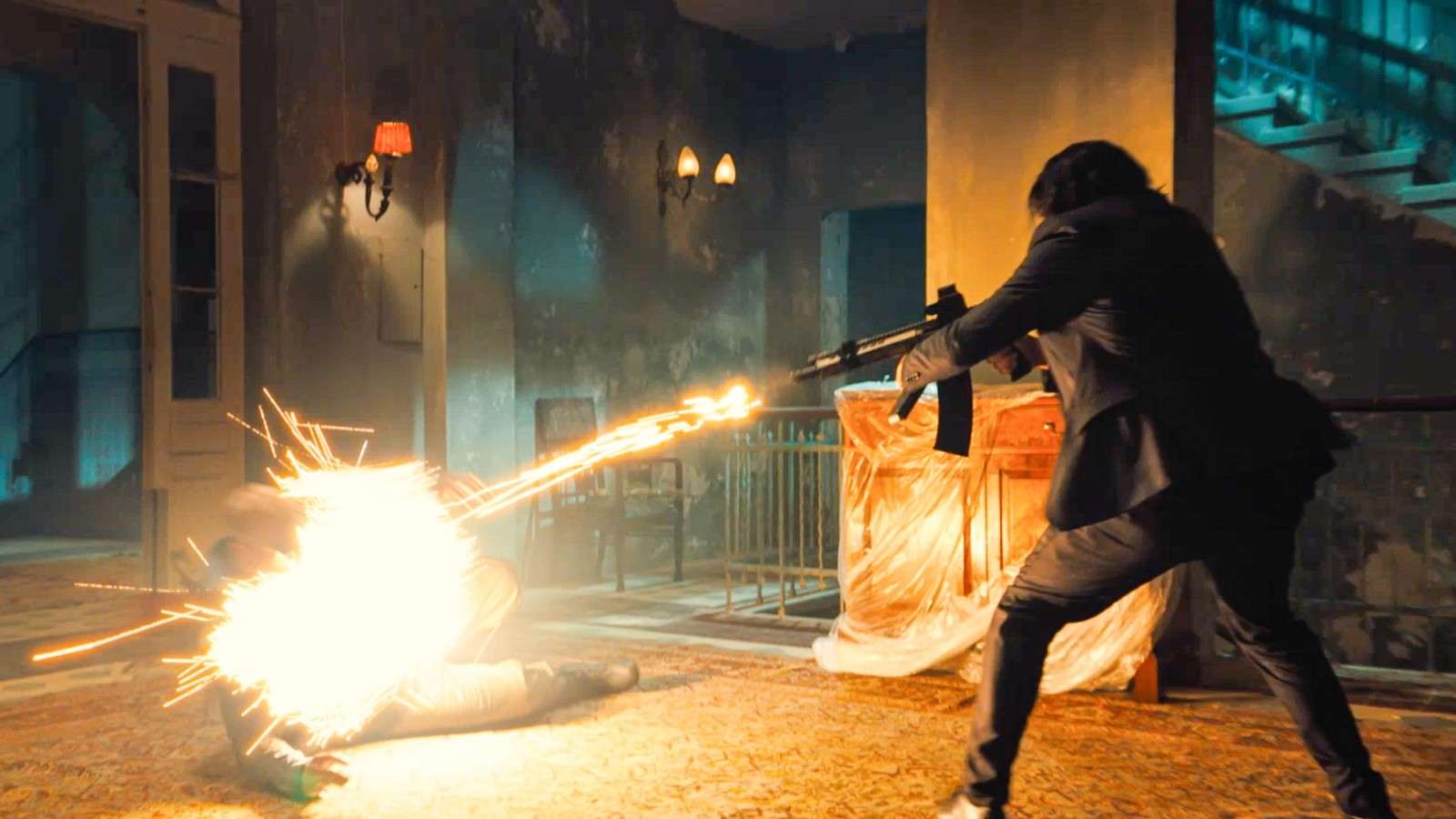 The dragon's breath action scene in John Wick Chapter 4