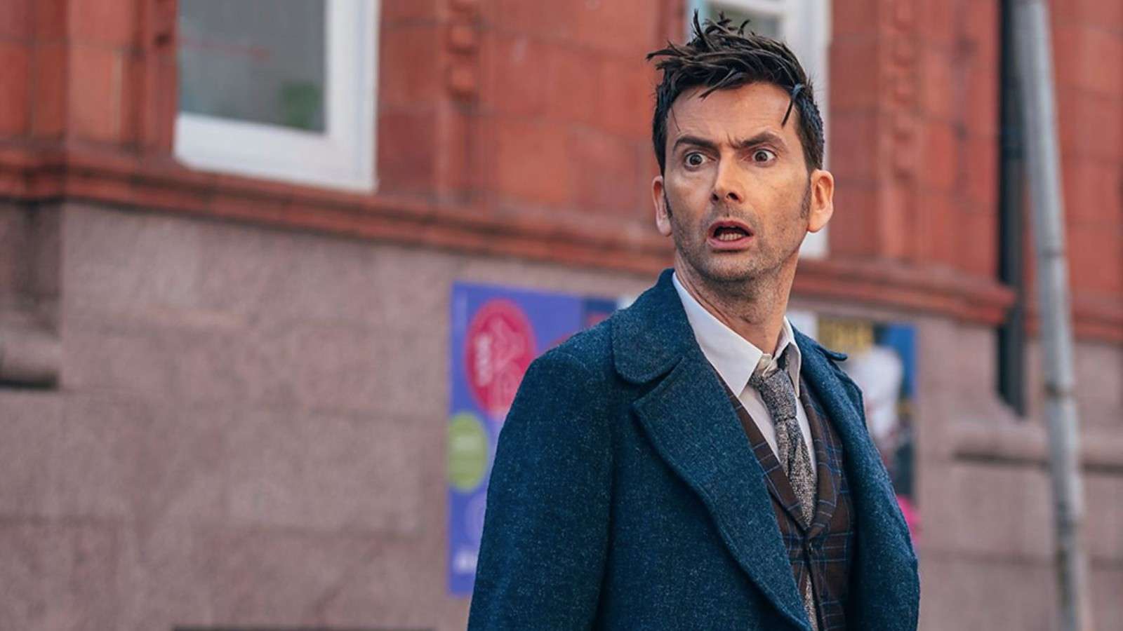An image of David Tennant as the Fourteenth Doctor in the upcoming Doctor Who 60th anniversary specials.