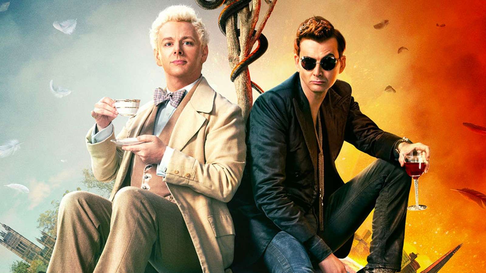 Michael Sheen and David Tennant on the poster for Good Omens