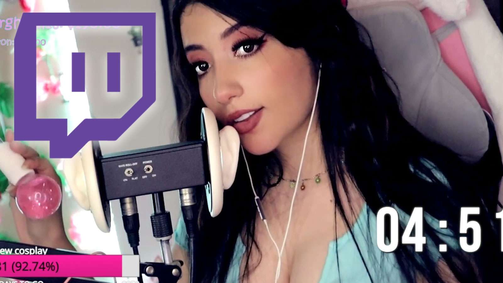 Twitch streamer NatyMoon in front of microphone