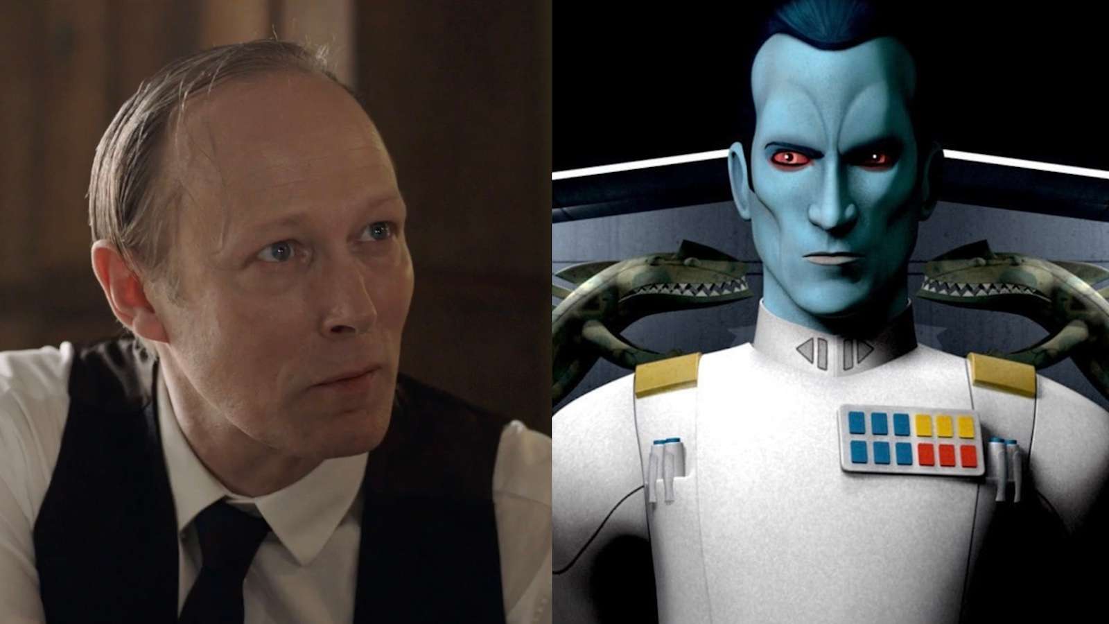 Lars Mikkelsen in The Day Will Come and Grand Admiral Thrawn in Star Wars Rebels