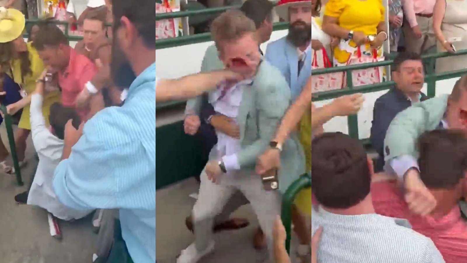 viral bloody fight at kentucky derby
