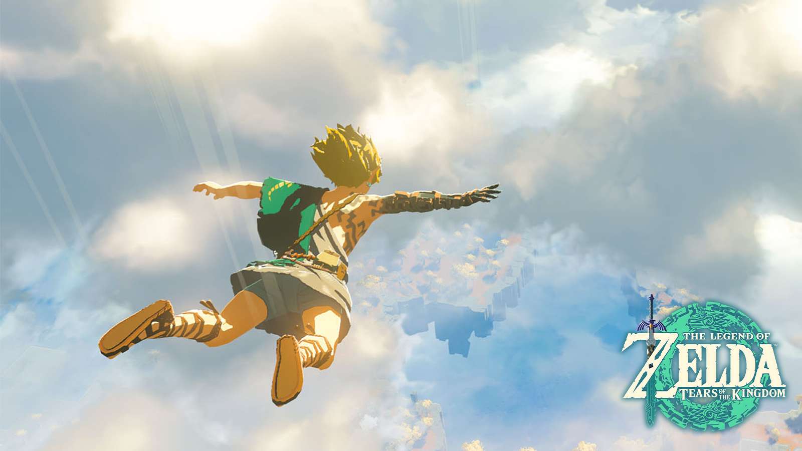 an image of a Zelda characters free falling