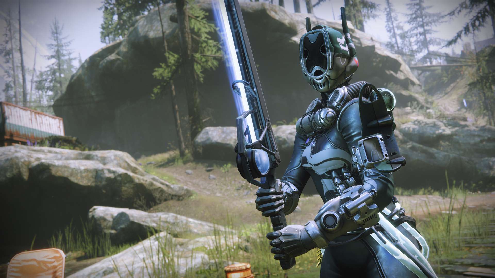 Guardian holding a fishing rod in Destiny 2