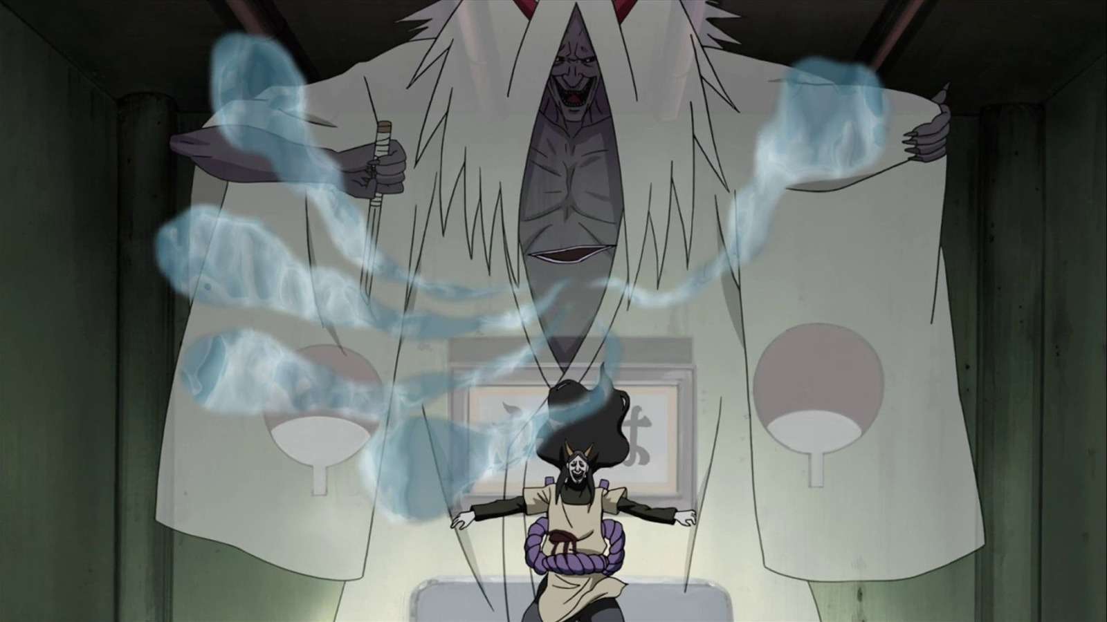 An image of Orochimaru using Forbidden Jutsu in Naruto
