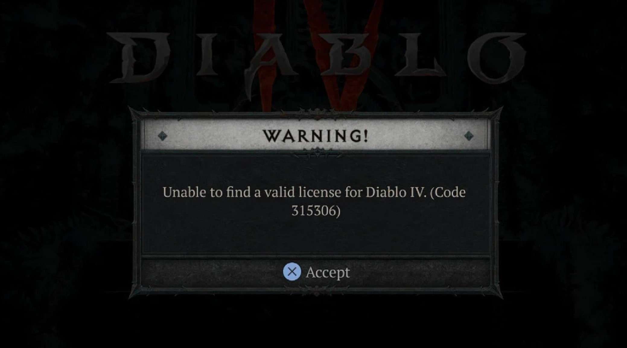 Diablo 4 Invalid License error code