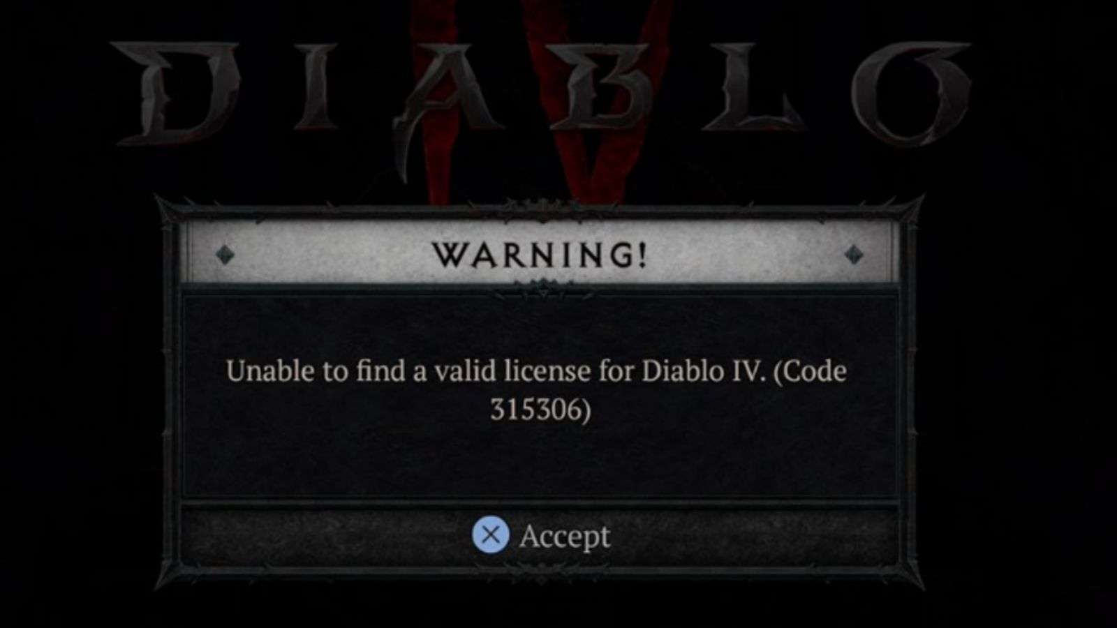 Diablo 4 license error
