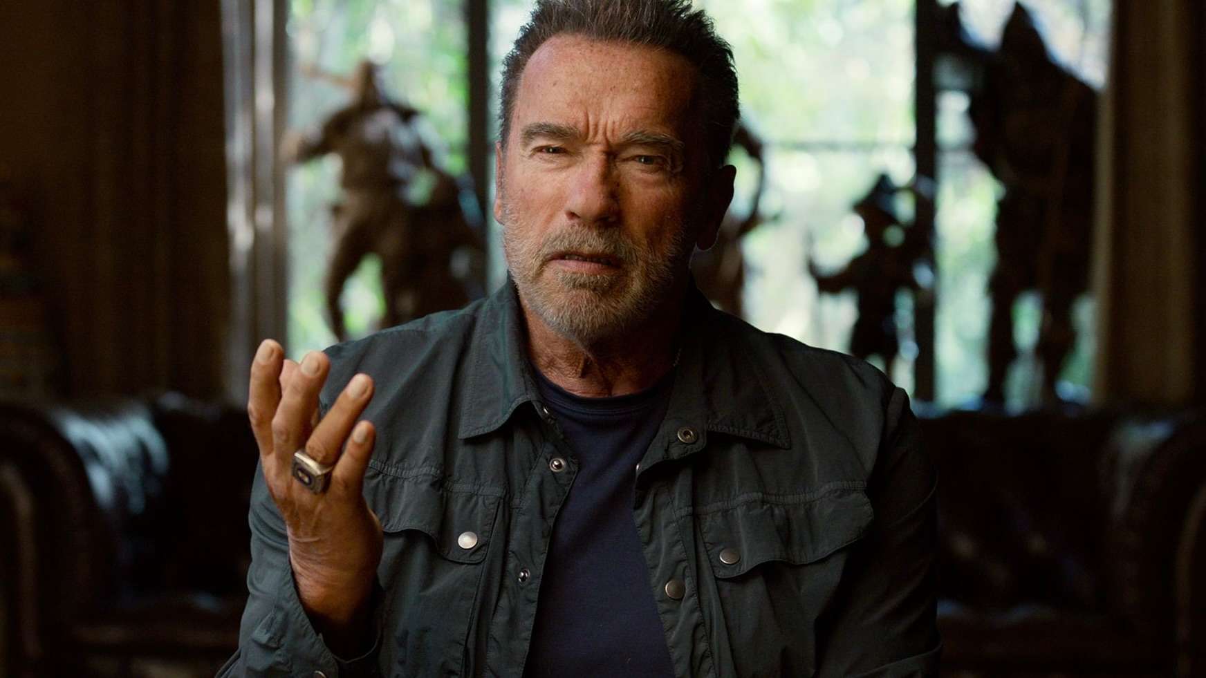 Arnold Schwarzenegger talking in Arnold.