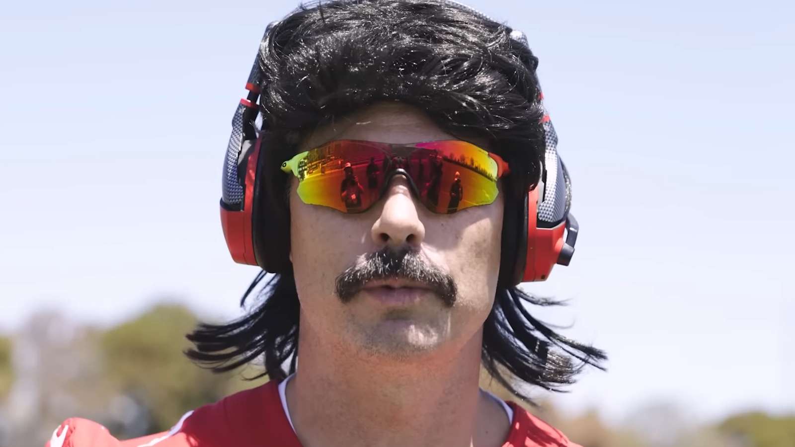 Dr Disrespect in American Football video at San Francisco 49ers training camp.
