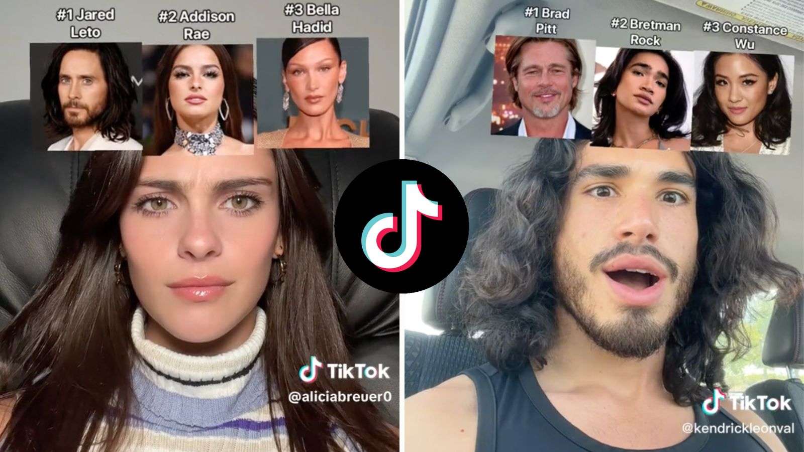 TikTok users trying out the celebrity lookalike filter