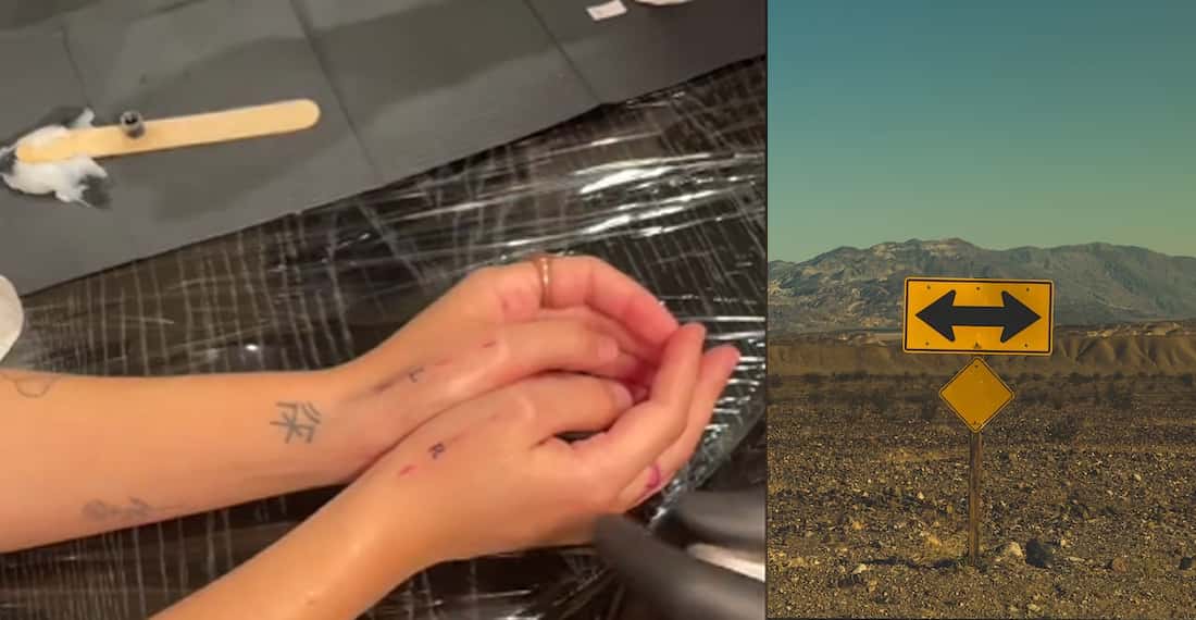 Tiktokers sister solves left-right confusion with hand tattoos