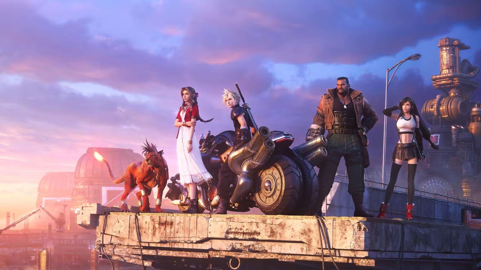 An image of the main characters of the Final Fantasy VII Remake.
