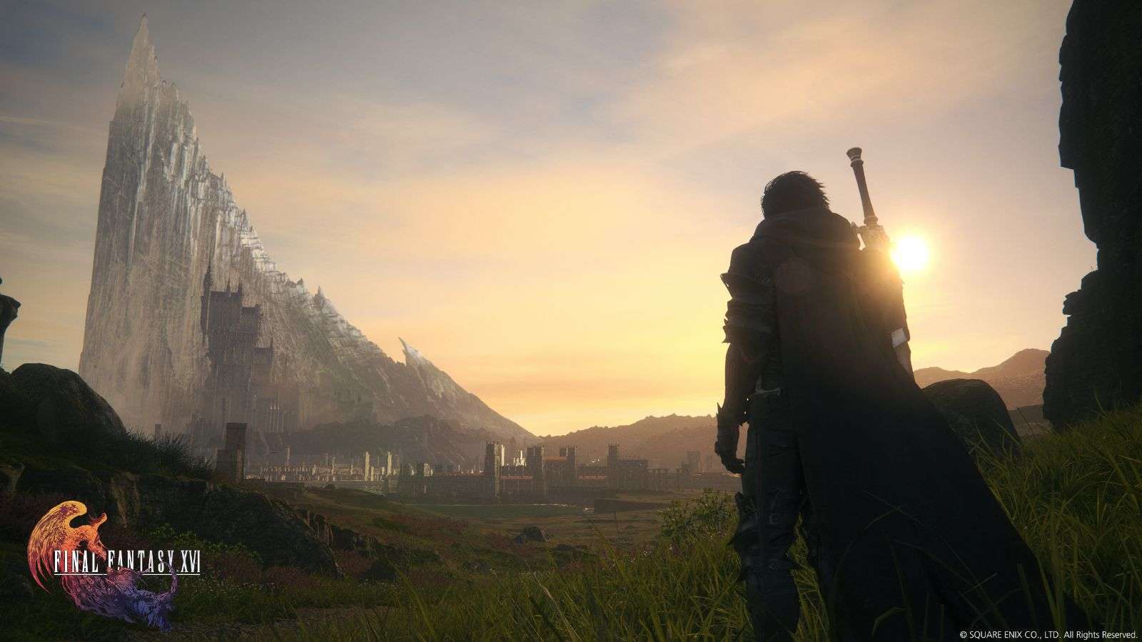 FF16 Clive looking at a mountain