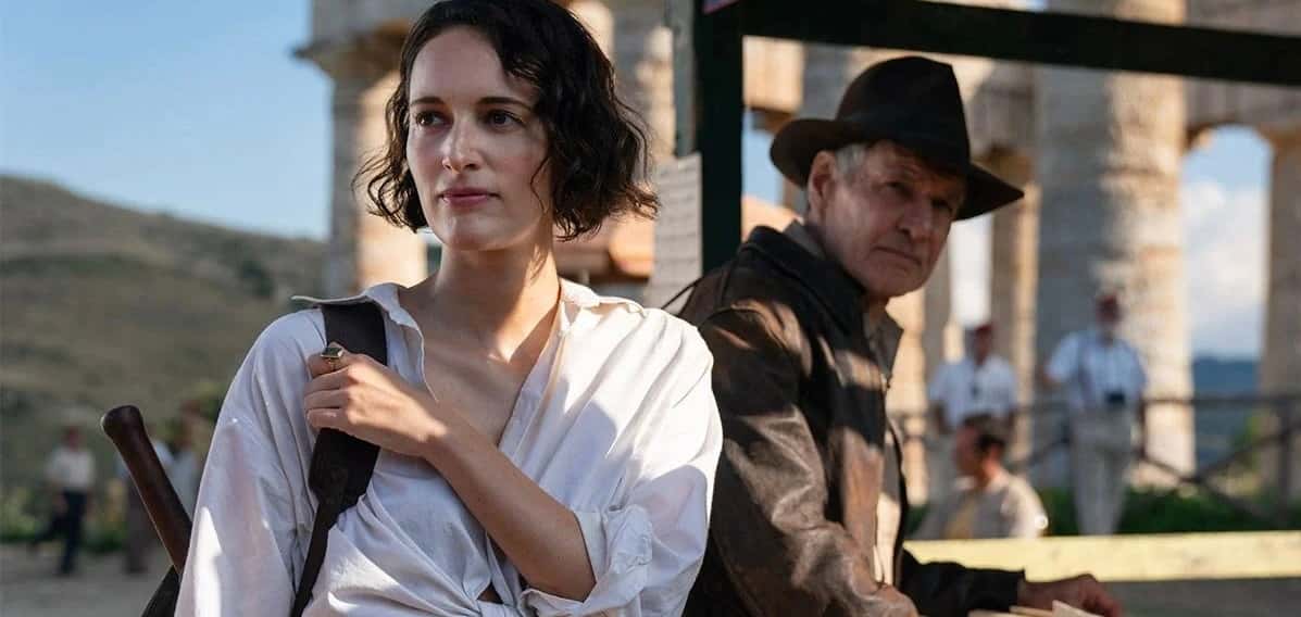 Phoebe Waller-Bridge and Harrison Ford in Dial of Destiny.