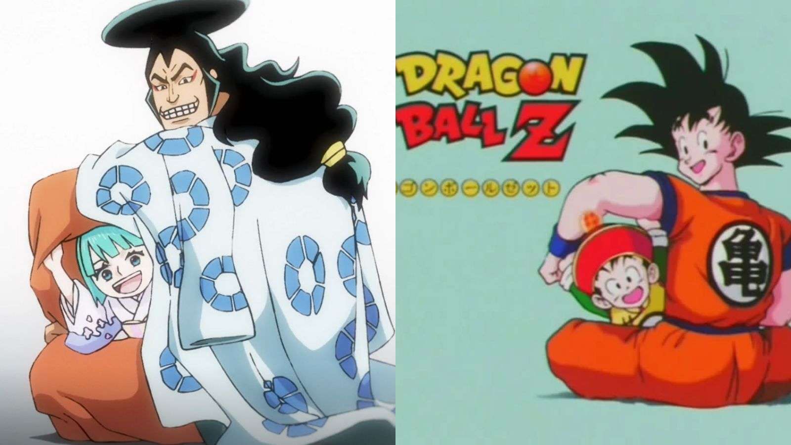 An image featuring the similarities between Dragon Ball Z and One Piece