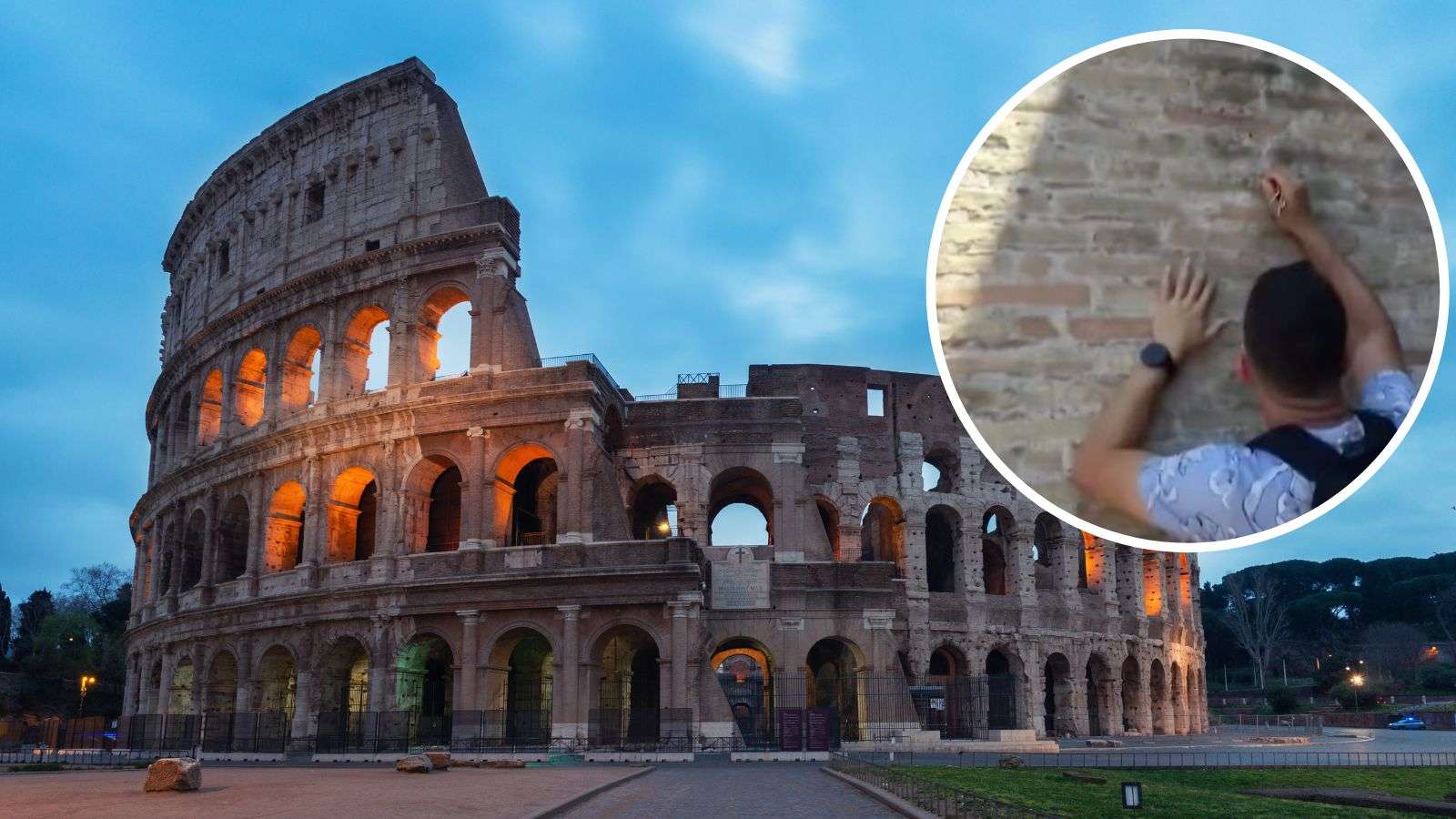 Man carves names into the Colosseum