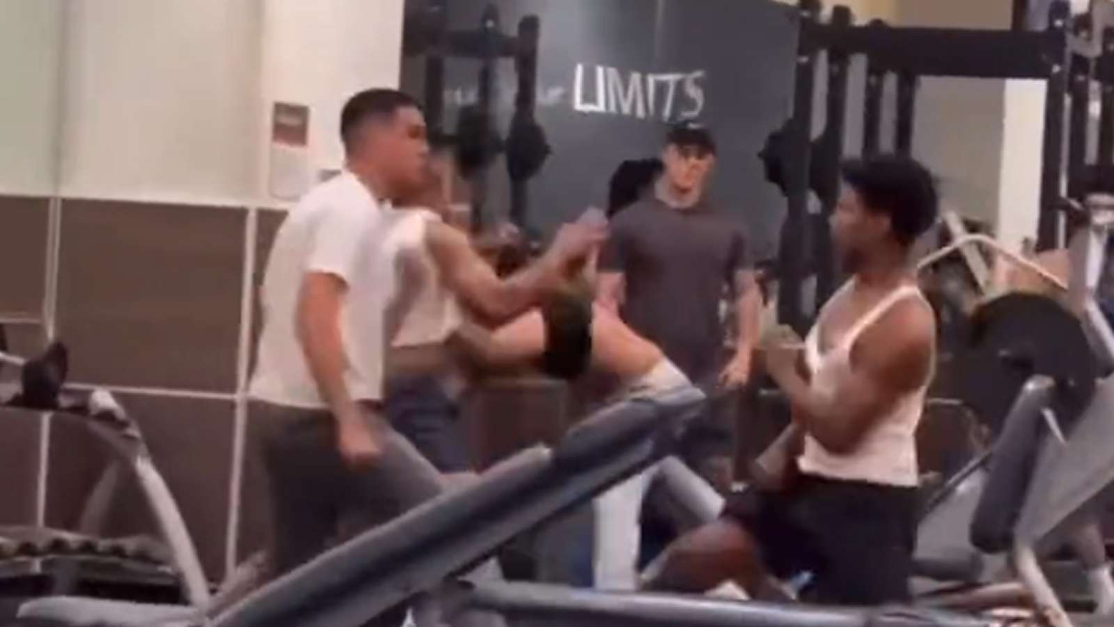 Violent gym fight goes viral as men brawl amongst workout equipment