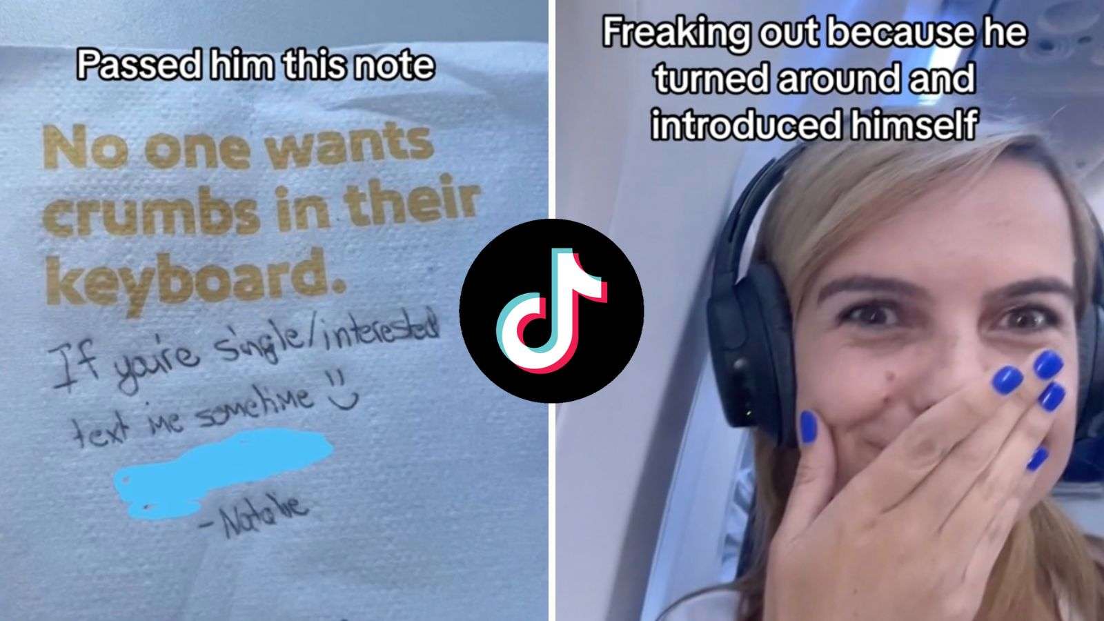 Plane passenger's flirty note
