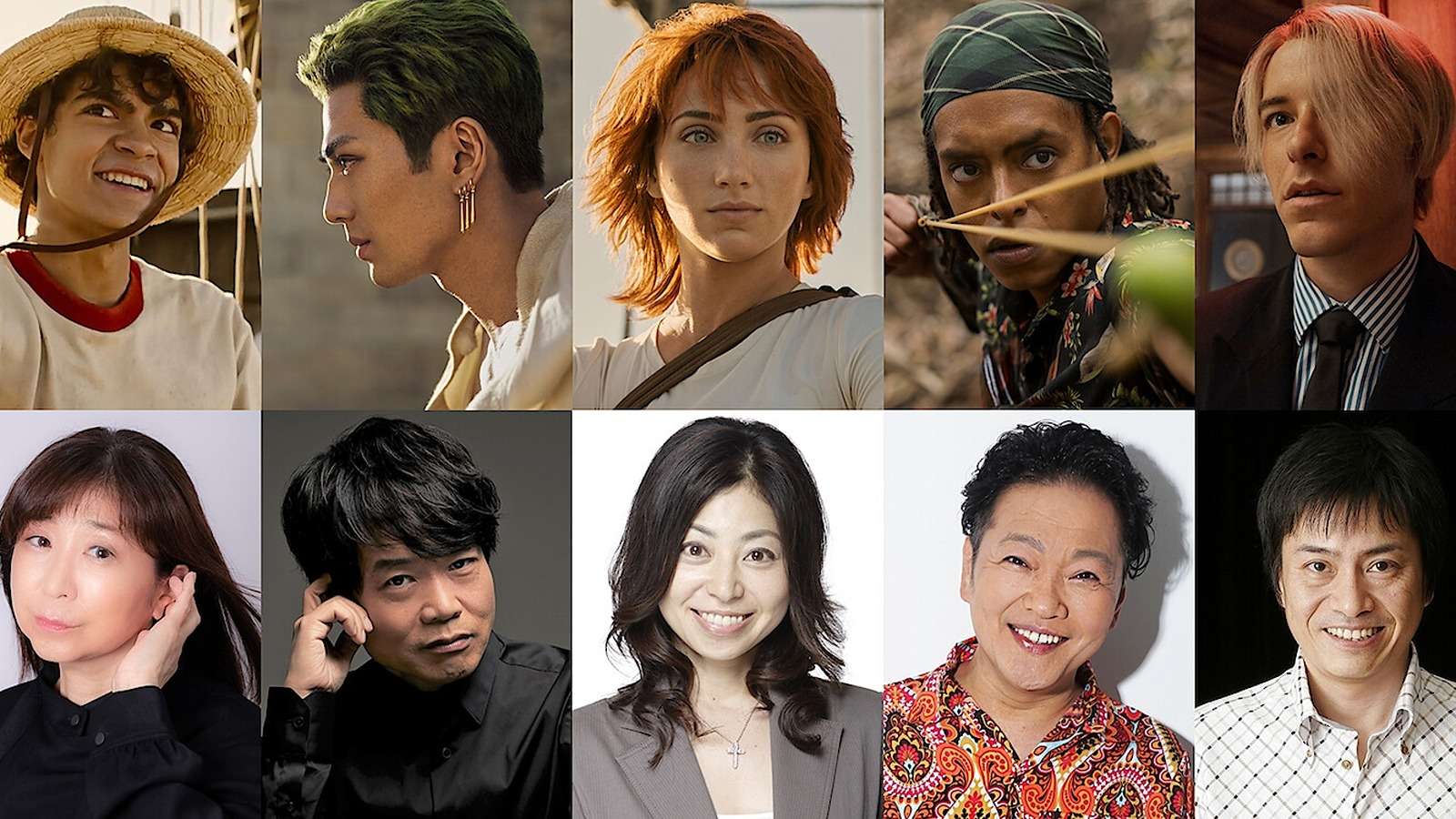 An image featuring One Piece's voice actors and Netflix cast