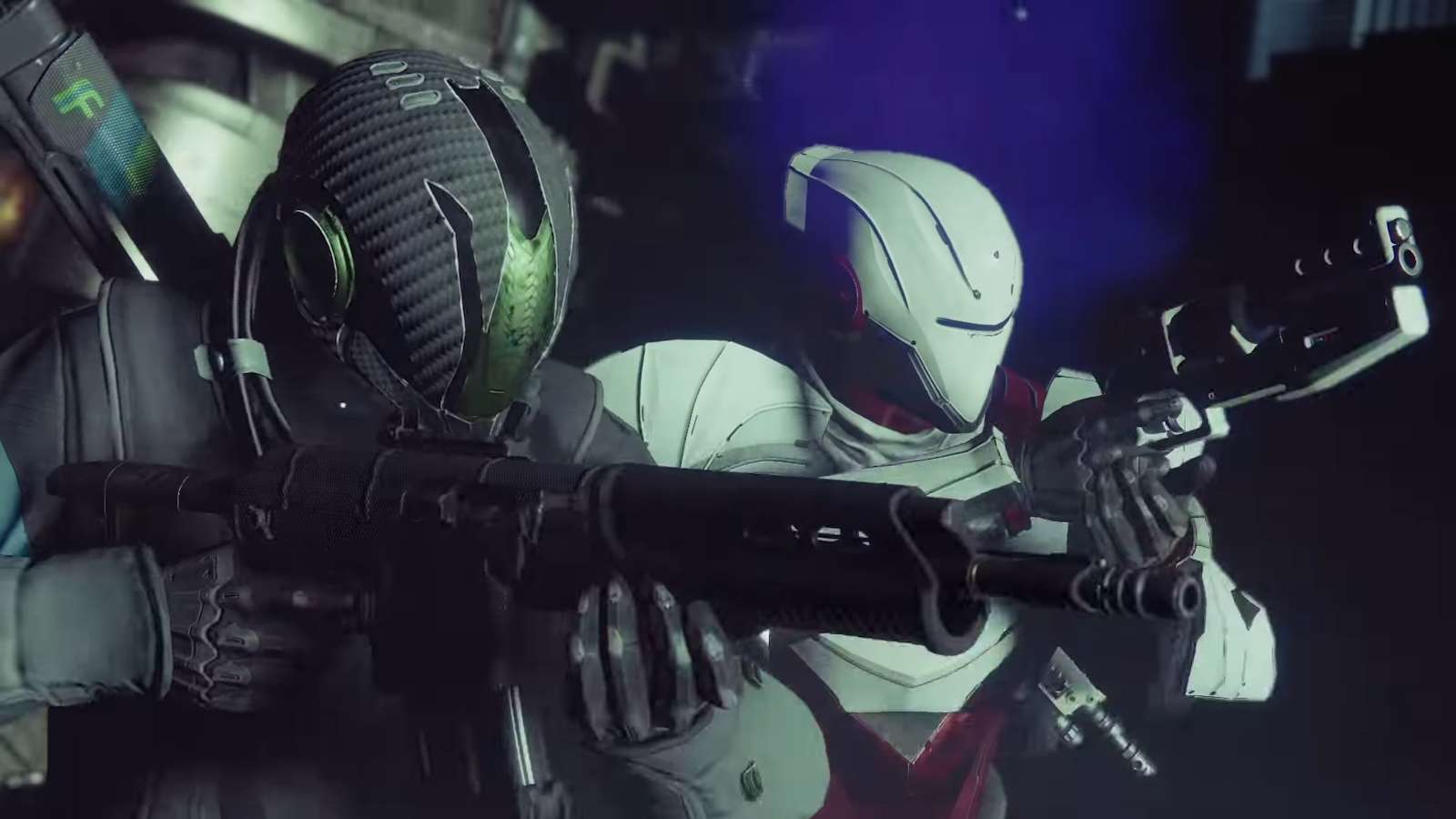 Destiny 2 guardians with Hand Cannon and Auto Rifle going to fight cabal in Destiny 2 reveal trailer.