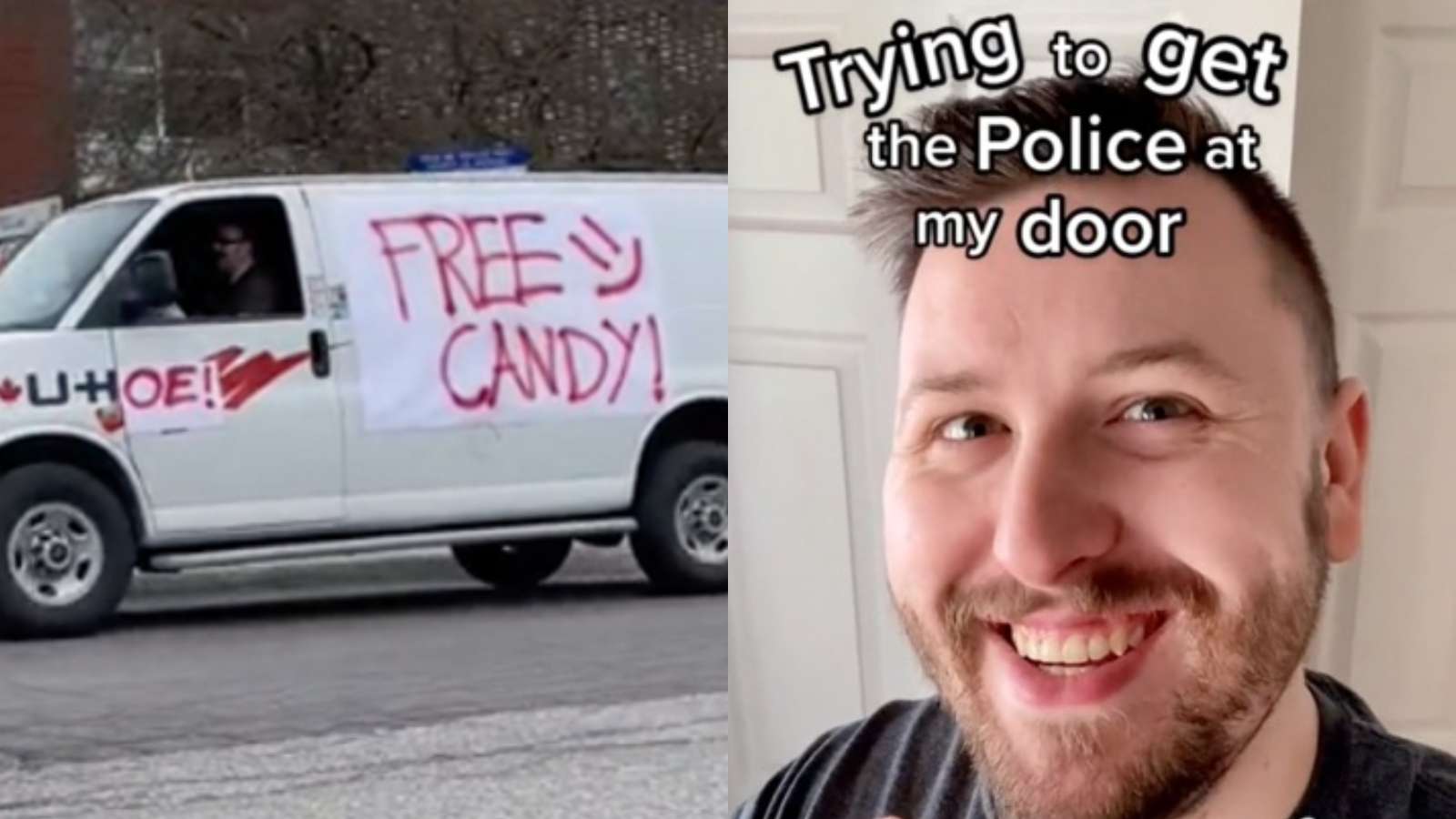 tiktoker arrested free candy white van